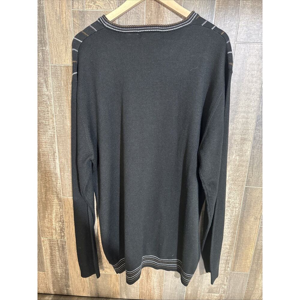 Cellinni Collezione Black Striped Wool Blend Sweater‎ Men’s Size XLT - Picture 2 of 7